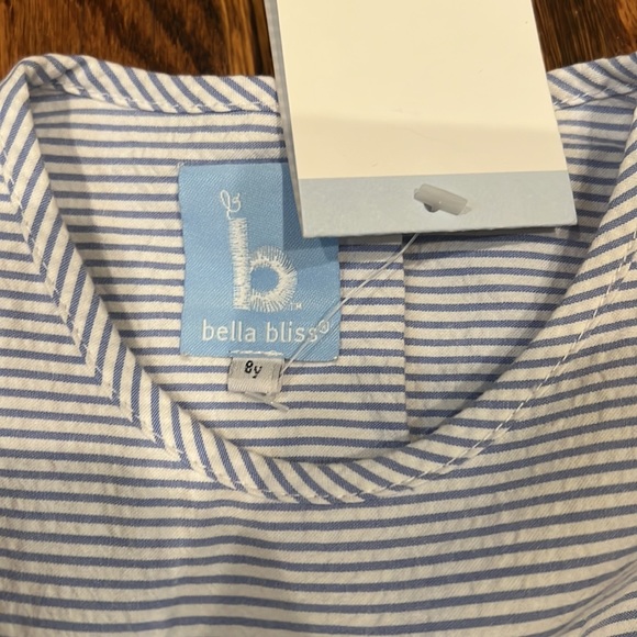 Bella Bliss girls seersucker smocked dress with embroidered anchors & crabs NWT - Picture 6 of 8